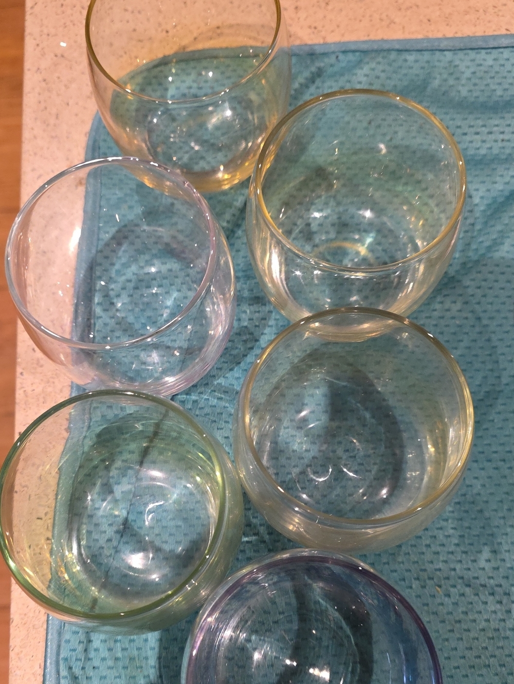 Hand-Blown Glass Votive Candle Holders - Assorted Tinted Colors MCM